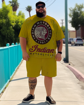 T-shirt et short vintage Indian Motorcycles pour hommes, grande taille